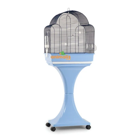 Cage Oiseaux "Aurora" Bleue Avec Support Sur Roulettes - 51x35x129cm 1 Cage Oiseaux "Aurora" Bleue Avec Support Sur Roulettes - 51x35x129cm