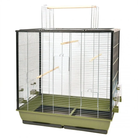 Duvo Cage Pour Oiseaux "Natural Fiona" Vert Olive/zinc - 78x48x81,5cm 1 Duvo Cage Pour Oiseaux "Natural Fiona" Vert Olive/zinc - 78x48x81,5cm