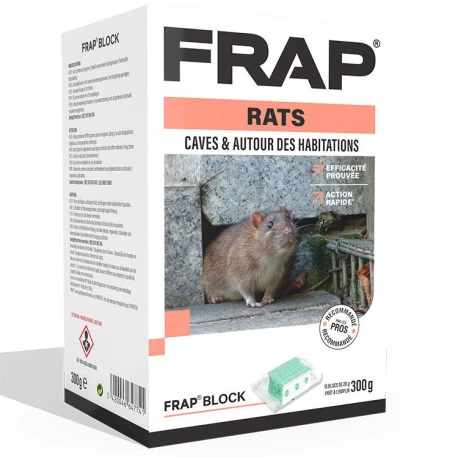 FRAP Block Caves & Autour Des Habitations 300 G - Appât Anti-Rats 1 FRAP Block Caves & Autour Des Habitations 300 G - Appât Anti-Rats