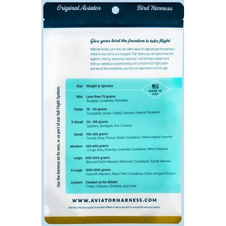 Harnais Pour Perruches Et Perroquets Aviator - XS/Rouge 3 Harnais Pour Perruches Et Perroquets Aviator - XS/Rouge – Image 3