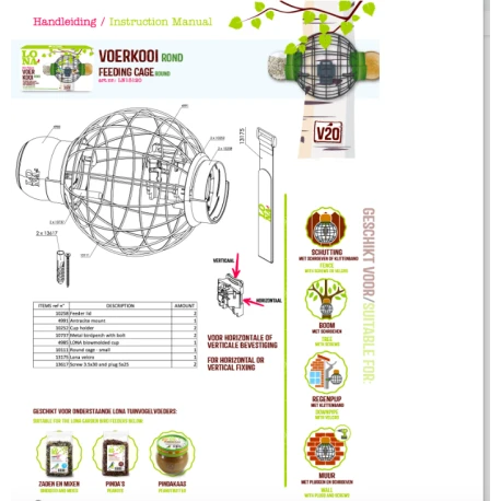 Mangeoire Lona "Voerkooi V20" - Vert - 36x22cm 2 Mangeoire Lona "Voerkooi V20" - Vert - 36x22cm – Image 2